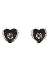 terrific itsy-bitsy heart with zirconia white gold earrings for babies and kids